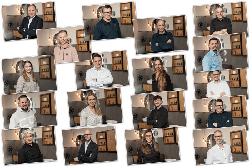 einheitliche Mitarbeiterfotos eines Unternehmens
