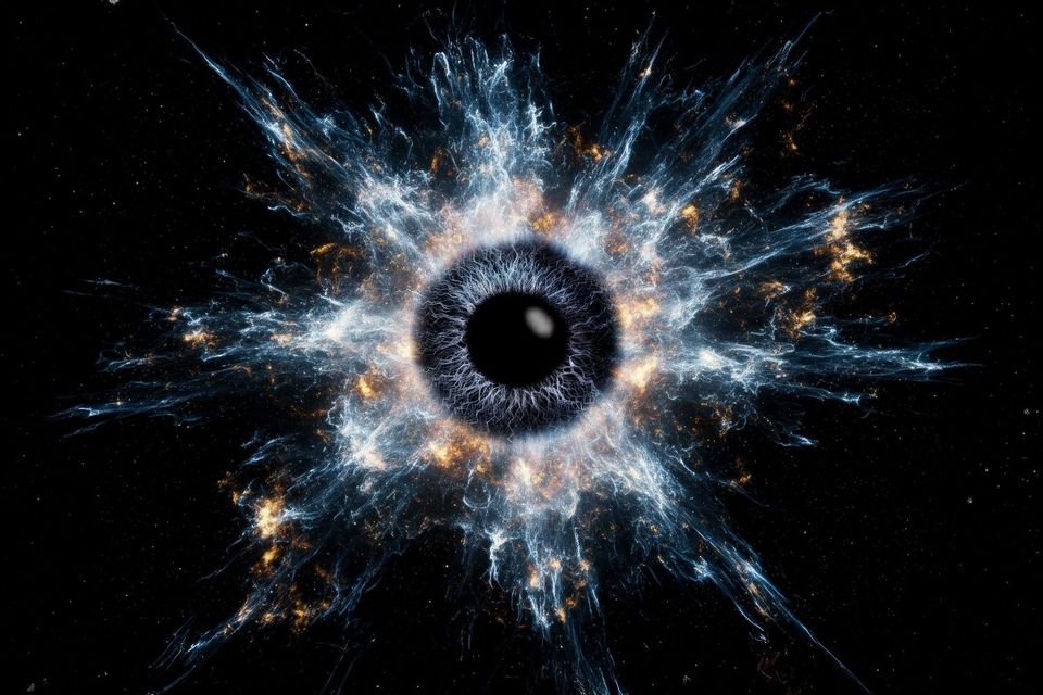 Irisfoto mit explosionsartiger Struktur